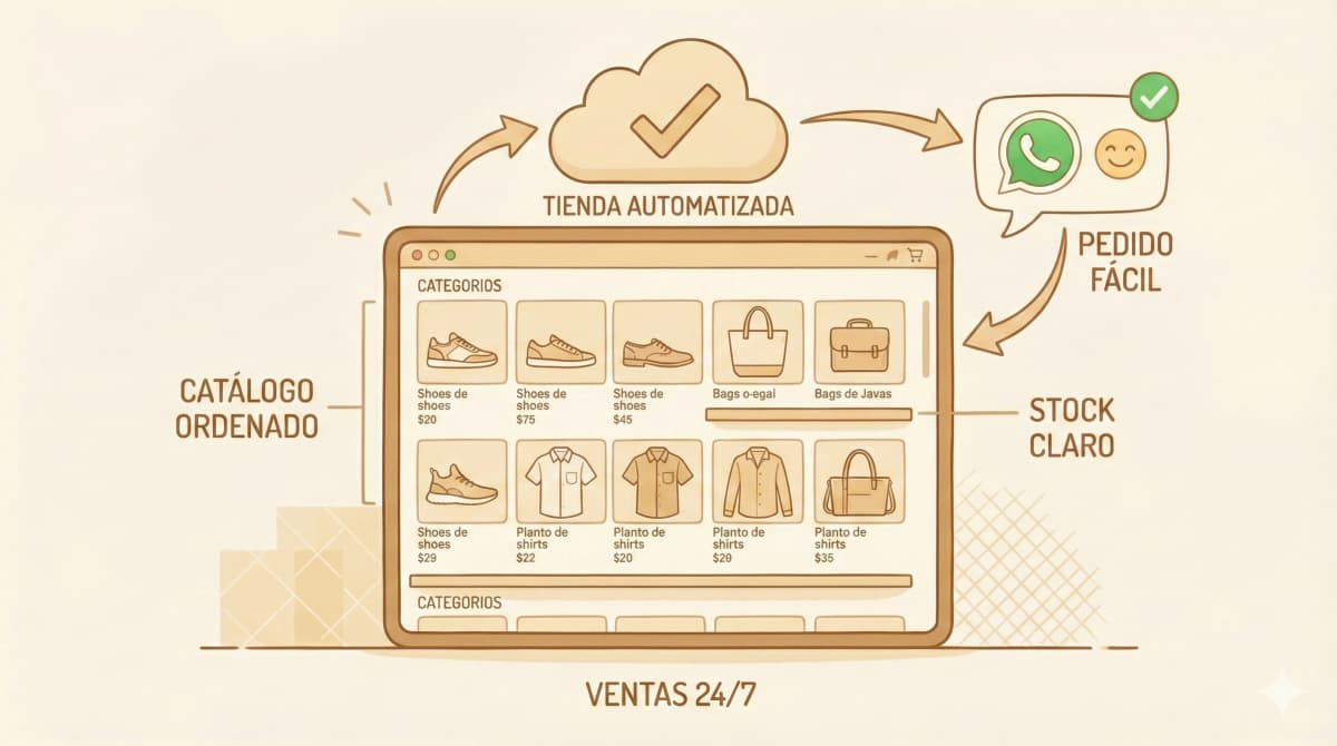 Ilustración de tienda organizada